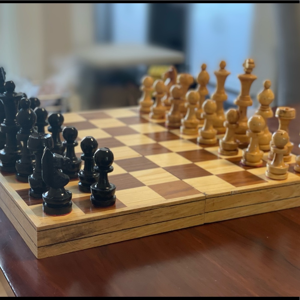 Handmade Chess 17.3” pinewood new